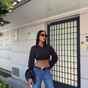Black Crop Shirt - Image 3
