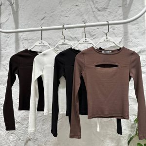 Cut-Out Long Sleeve Top - Image 1