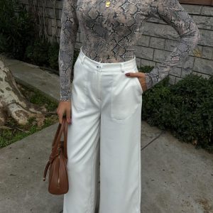 Wide Leg Palazzo Trousers - Image 10