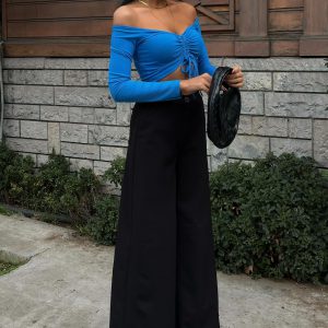 Wide Leg Palazzo Trousers - Image 3