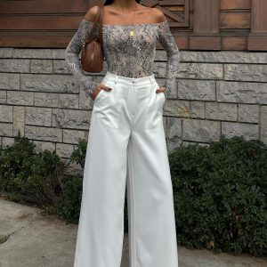 Wide Leg Palazzo Trousers - Image 6