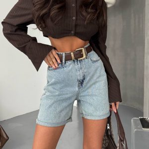 Basic Denim Shorts - Image 3