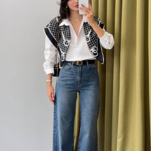 Light Blue Snow Wash Wide-Leg Jeans - Image 3