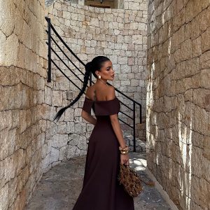 Brown Collar Dress - Image 3
