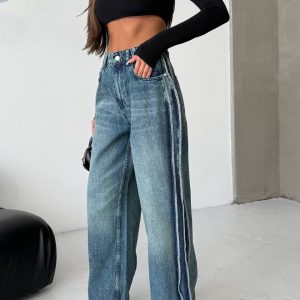 Striped Denim Pants - Image 3