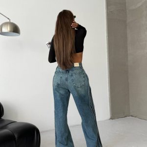 Striped Denim Pants - Image 4