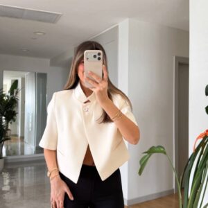 Short-Sleeve Croped Blazer - Image 4
