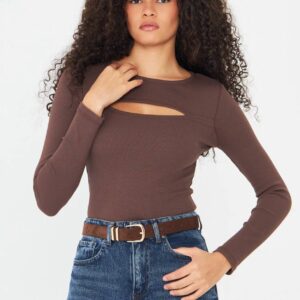 Cut-Out Long Sleeve Top - Image 1