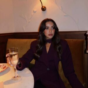 Bordo Scarf Blazer - Black Tailored Blazer with Choker Scarf Detail - Image 3